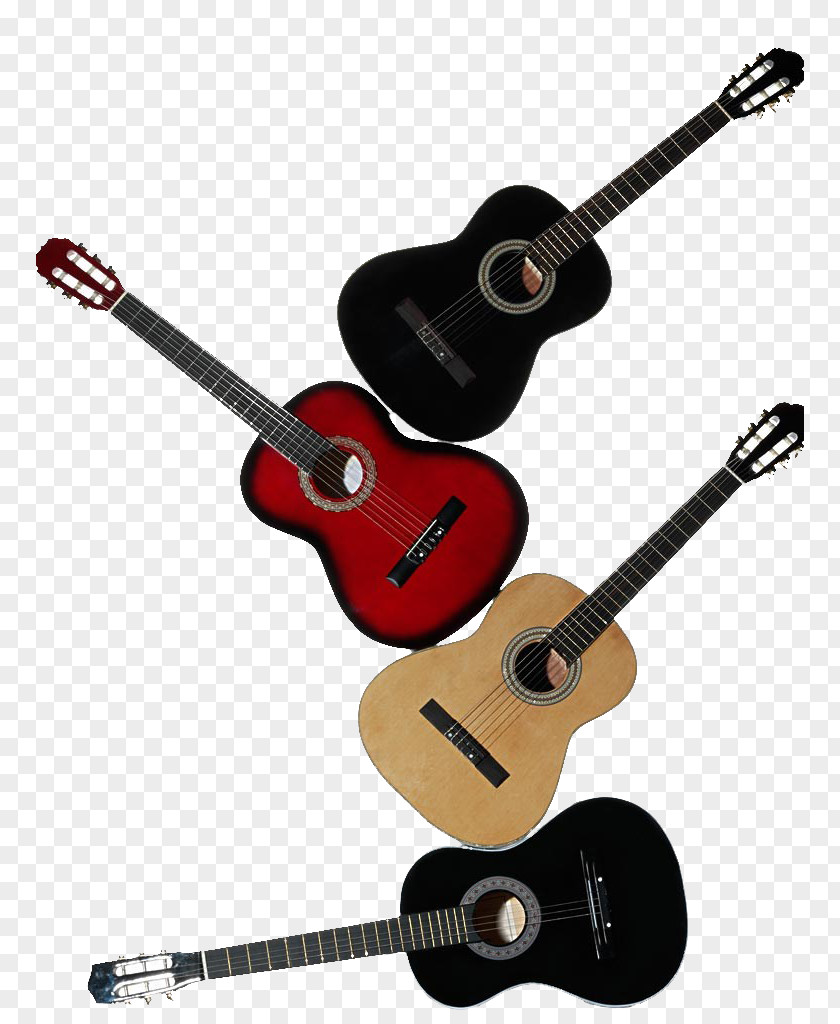 Red And Black Guitar Acoustic Bass Photography Musical Instrument PNG