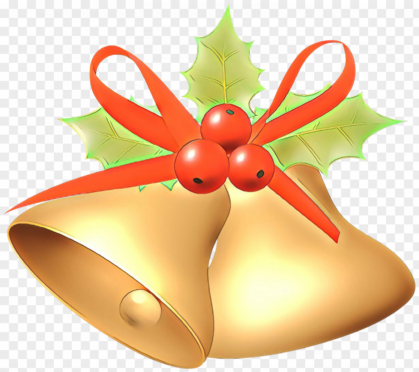 Bell Holly Christmas Ornament PNG
