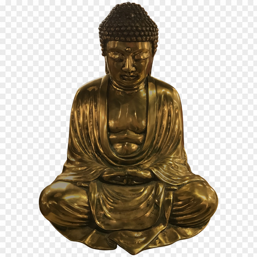 Buddha Bronze Sculpture Seated From Gandhara Patina PNG