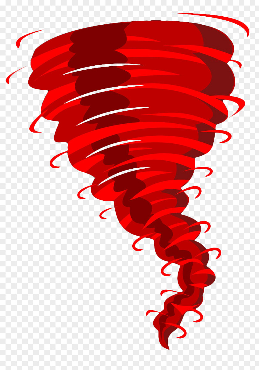 Hand Painted Red Hurricane Tornado Clip Art PNG