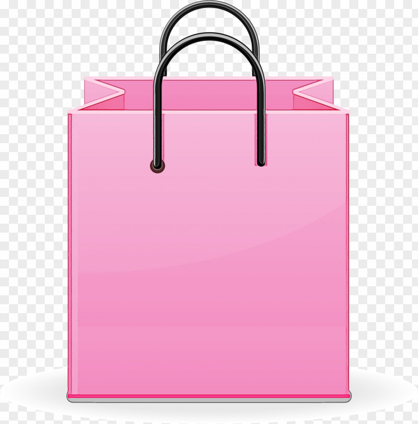 Magenta Office Supplies Shopping Bag PNG