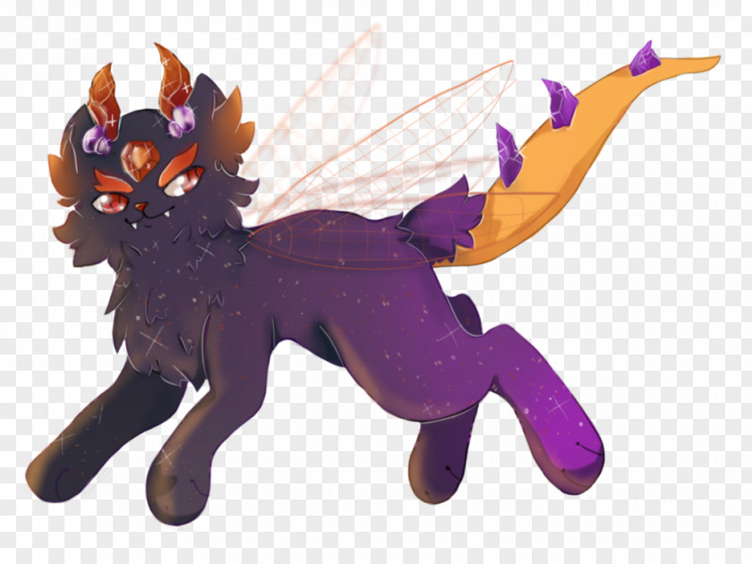 Dragon Fly Horse Animal Figurine Violet Purple PNG