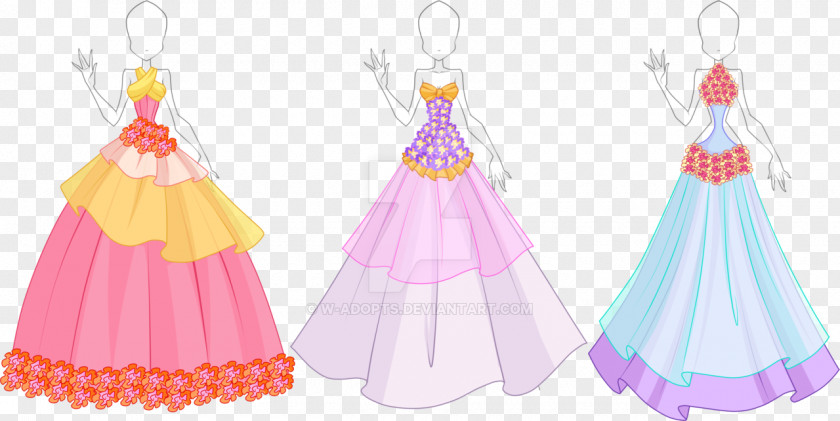 Flower Ball Gown Dress Princess PNG