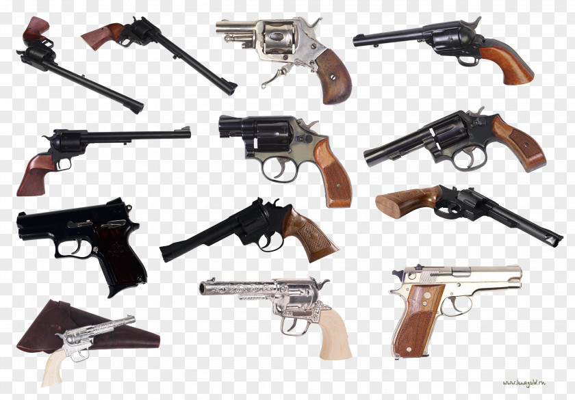 Gun Firearm Weapon Revolver Bullet PNG