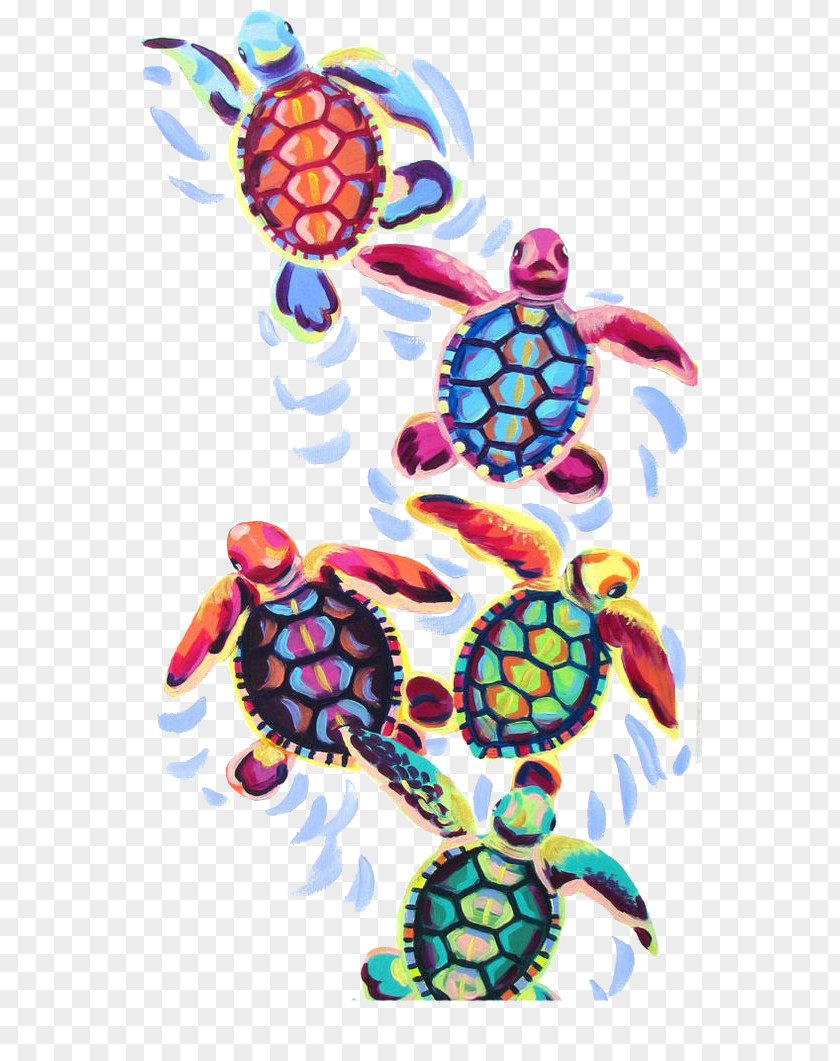 Painted Turtle Art Painting Canvas Cheloniidae PNG
