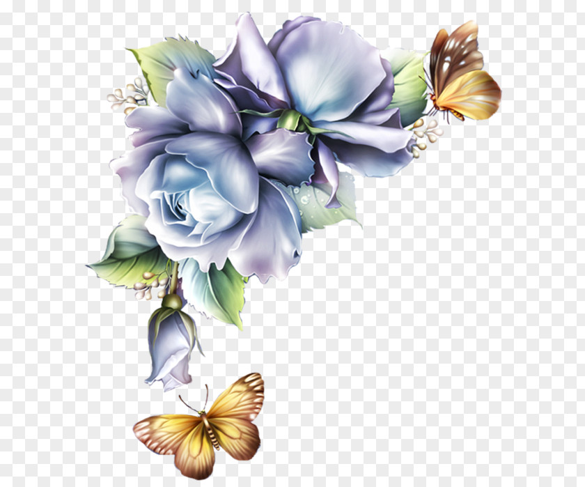 Rose Blue Flower Floral Design PNG