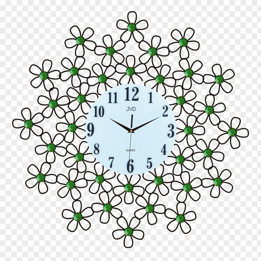 Line Symmetry Floral Design Pattern Clock PNG