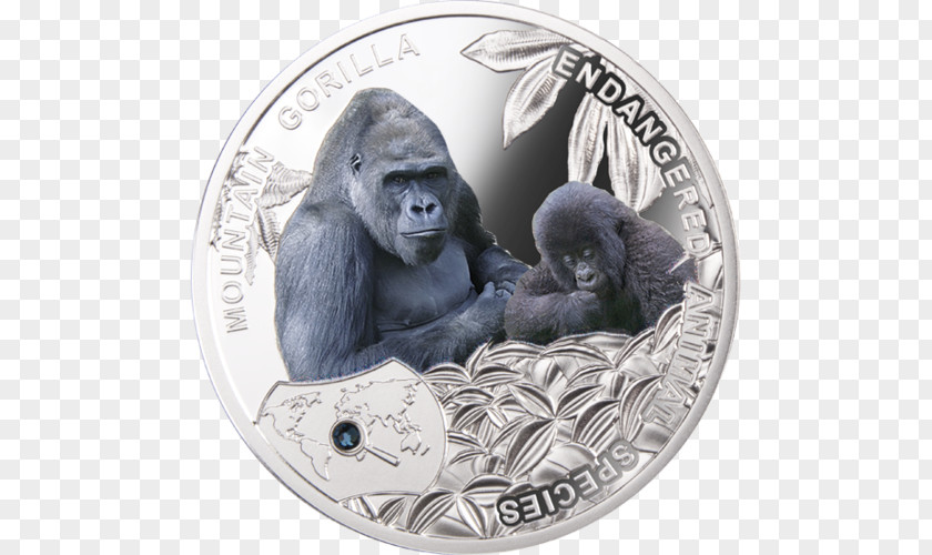 Mountain Gorilla Coin Silver Numismatics Mint PNG
