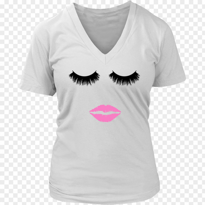 Lashes And Lips T-shirt Clothing Neckline Woman PNG