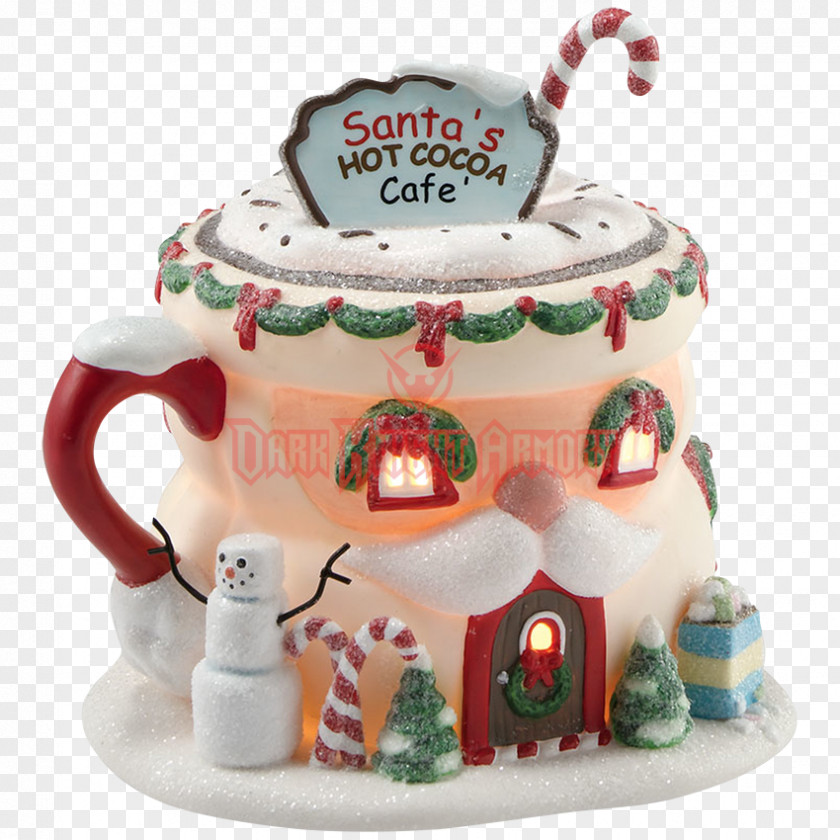 Elf Hot Chocolate Santa Claus North Pole Village From Department 56 Santa's Cocoa Caf Christmas PNG