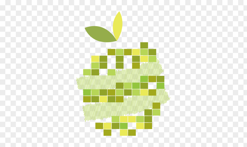 Green Apple Pixels Mosaic Pixel Auglis PNG
