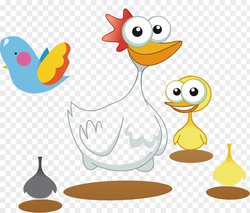 Ducklings Hand-painted Patterns Children's Painting Duck Clip Art PNG