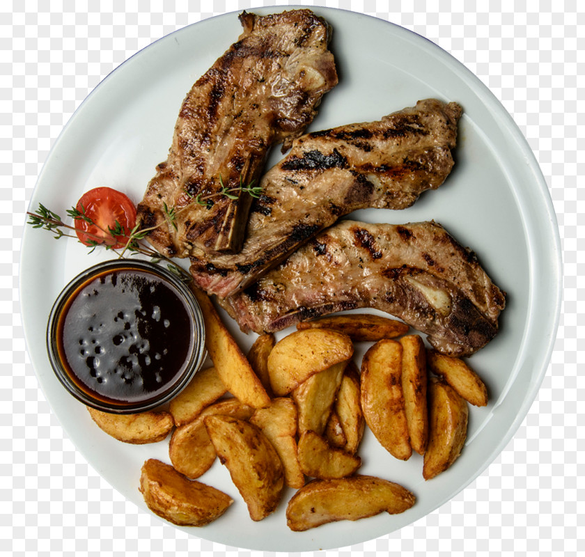 Barbecue Potato Wedges Mixed Grill Spare Ribs Chicken As Food PNG