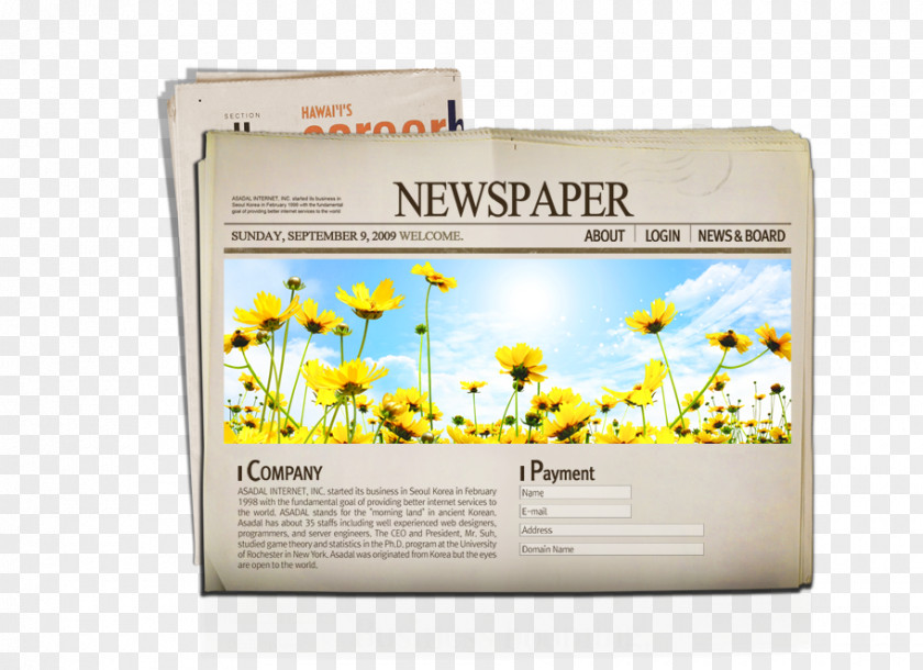 Newspaper Sunflower Printing Flower PNG