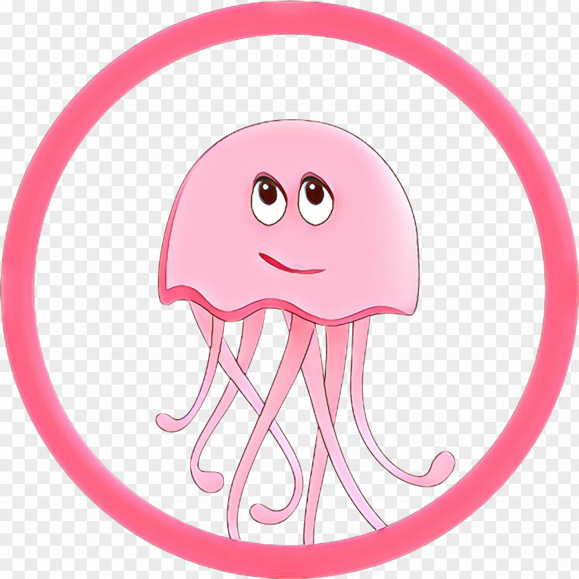 Pink Jellyfish Cartoon Octopus Nose PNG