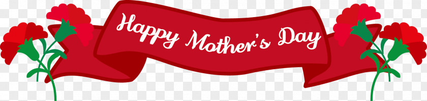 Red Banner.Others Happy Mothers Day With Carnation PNG