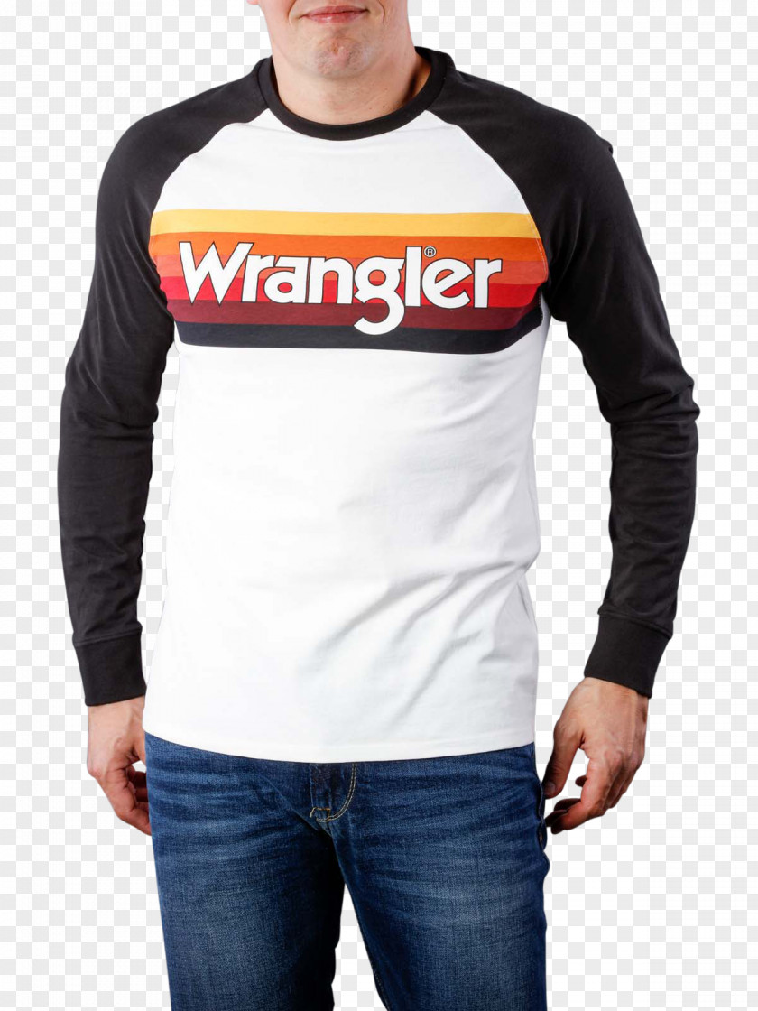 T-shirt Long-sleeved Jeans Wrangler LS Kabel Raglan T-Shirt Offwhite PNG