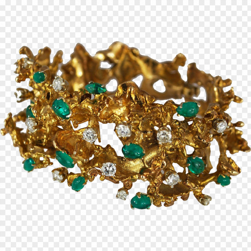 Vintage Gold Earring Jewellery Gemstone Emerald PNG