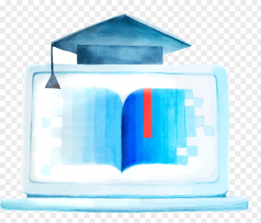 Watercolor Style Network Learning Education School Icon Download Computer PNG