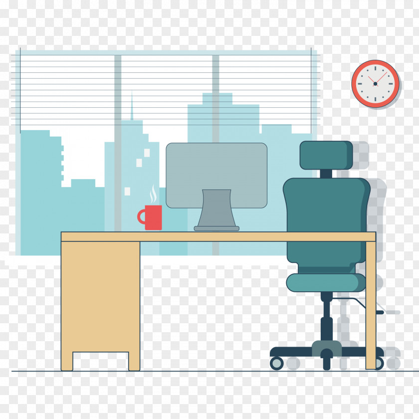 Office Chair Table Furniture Computer PNG