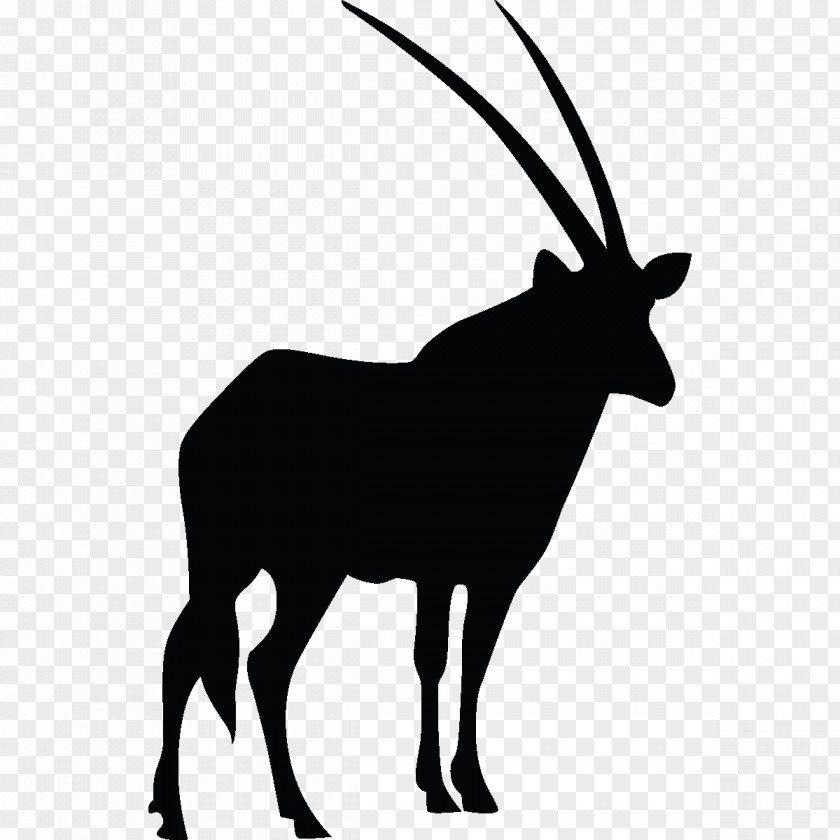 Antelope Oryx Silhouette Sticker PNG