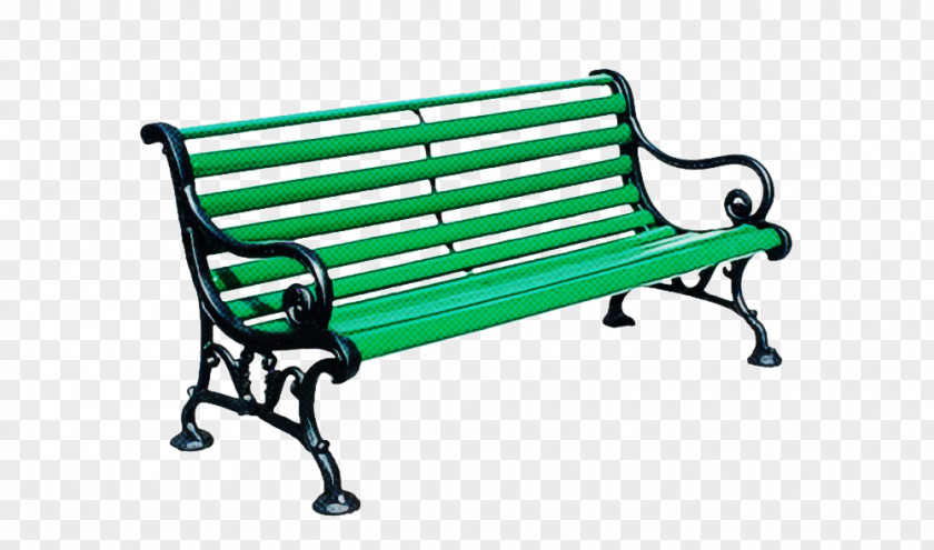 Furniture Outdoor Bench Green Line PNG