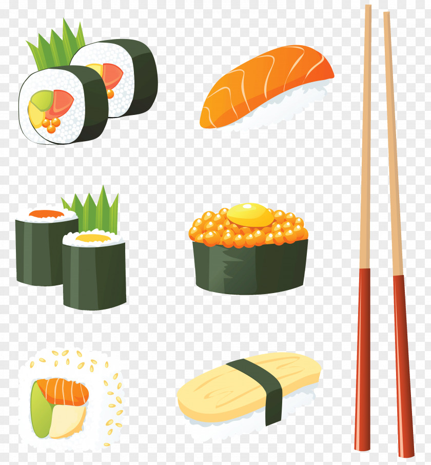 Japanese Sushi Vector Clipart Cuisine Seafood Clip Art PNG