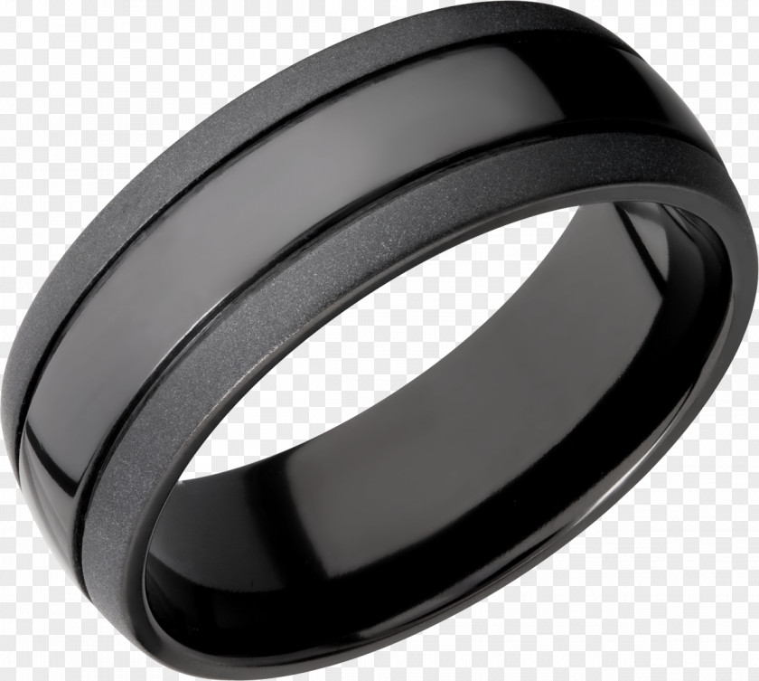 Wedding Ring Titanium Gold Carbon Fibers PNG