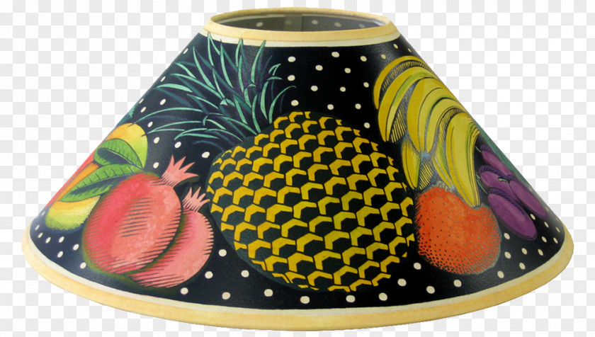 Hand Painted Fruits Lamp Shades Tropical Fruit Pink Tropics Blue PNG