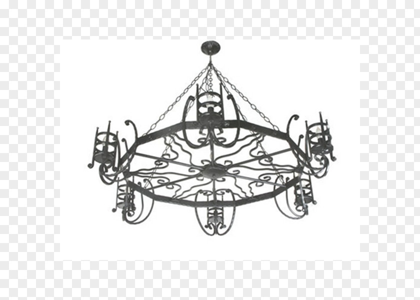 Iron Rod Wrought Chandelier Lighting Furniture PNG