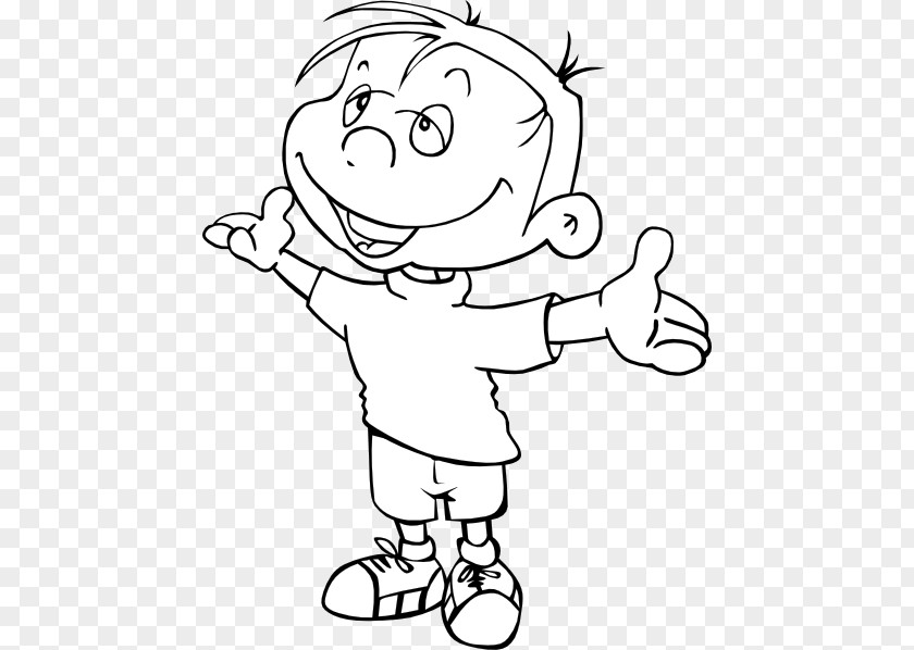 Little Boy Black And White Graphics Clip Art Vector Drawing Openclipart Child PNG