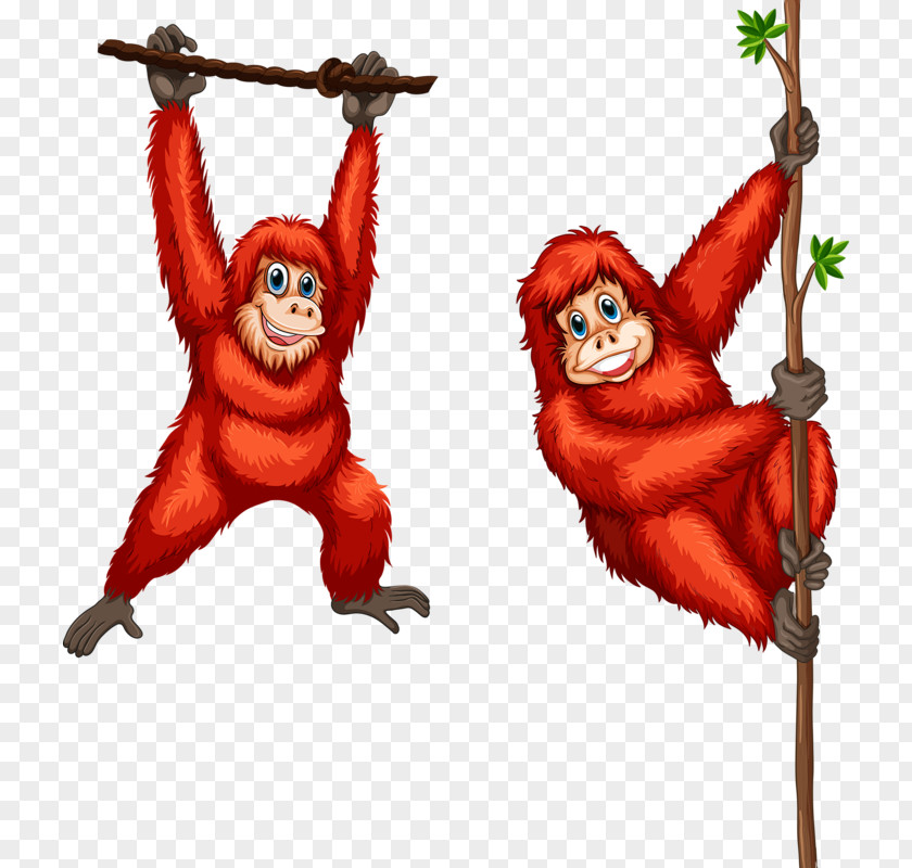 Monkey Climbing A Tree Orangutan Royalty-free Illustration PNG