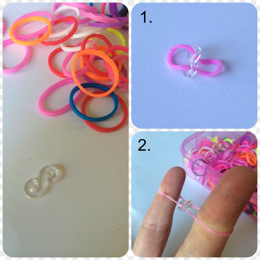 Rainbow Loom Charm Bracelet Rubber Bands How-to PNG