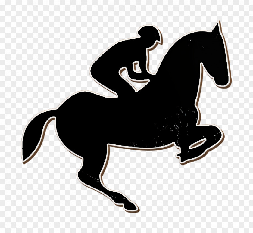 Sports Icon Jockey Jumping Horse With Silhouette PNG