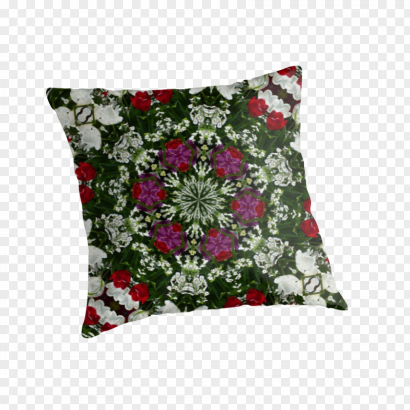 White Mandala Cushion Throw Pillows Flower PNG