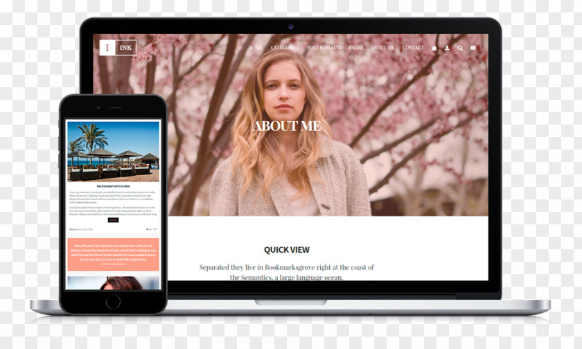 Minimal New Personal Responsive Web Design Blog WordPress Theme PNG