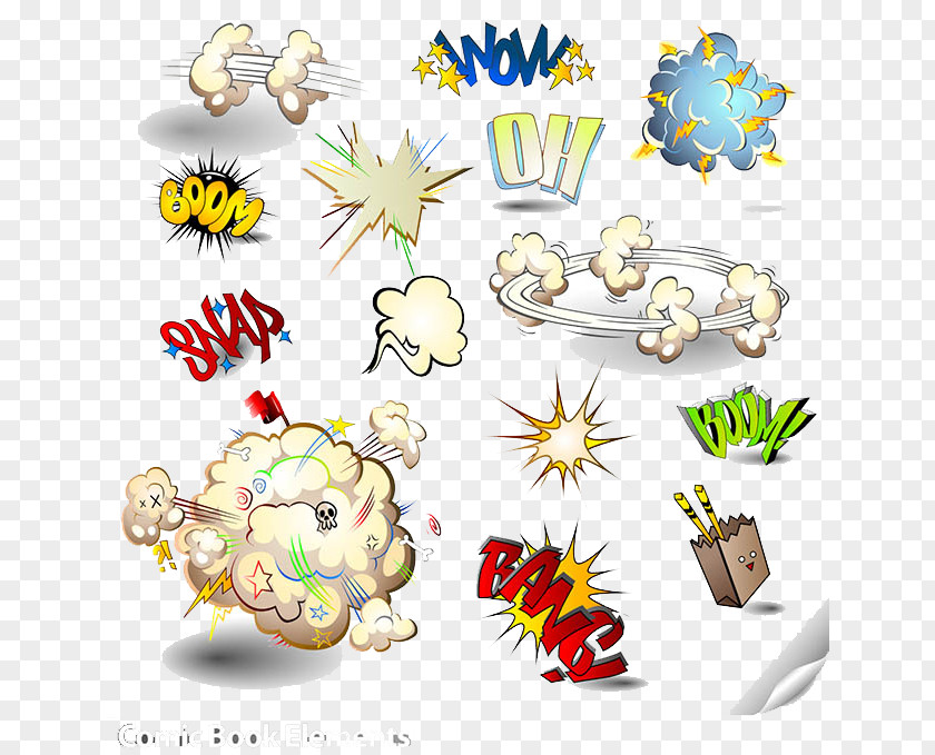 Explosion Element Vector Image Comic Book Comics Cartoon Illustration PNG