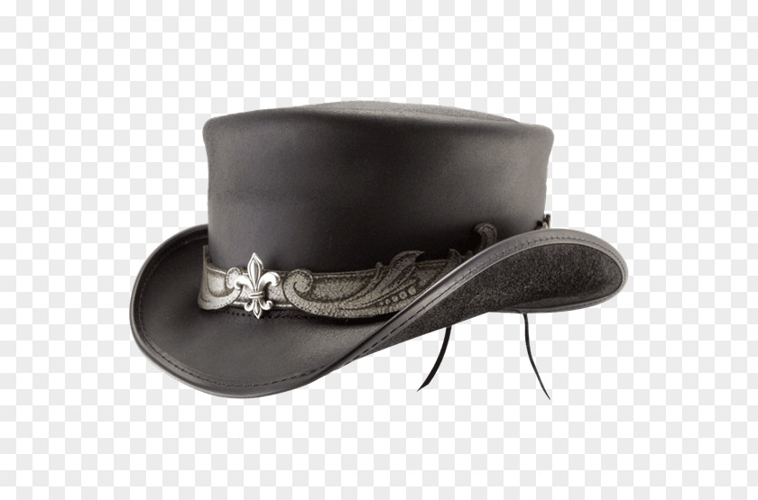 Hat Top Bowler Leather Fleur-de-lis PNG