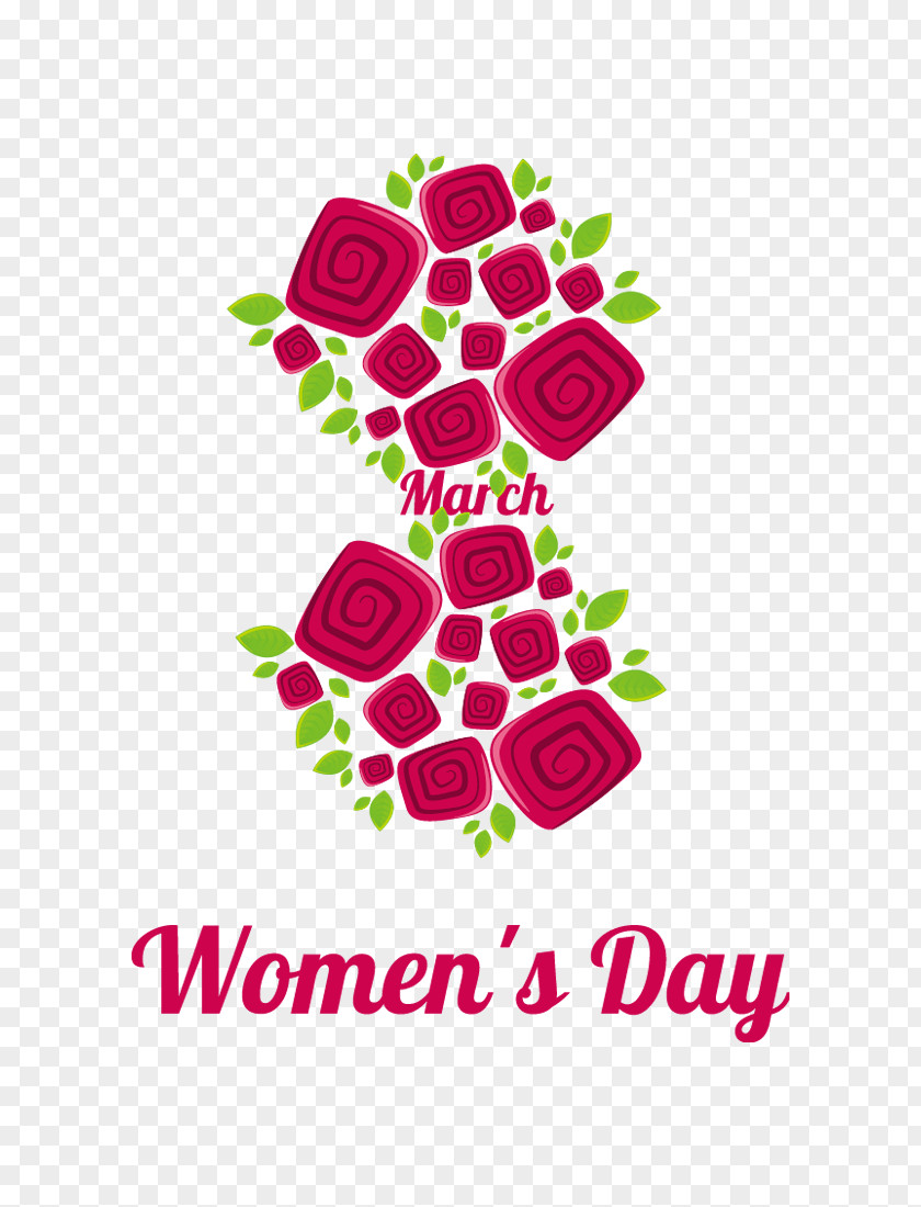 March 8 Women's Day Rose Red Decoration Pattern International Womens PNG
