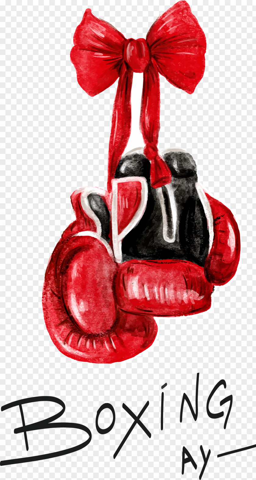 Vector Hand-painted Boxing Gloves Glove Watercolor Painting PNG