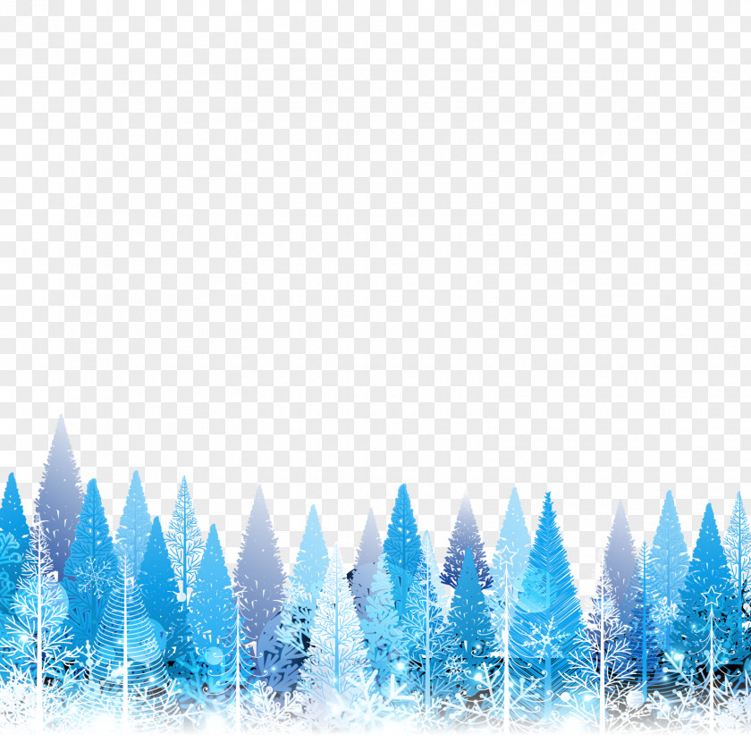 Blue Pine Christmas Elements Illustration PNG