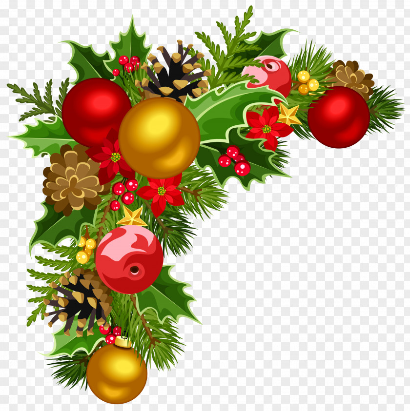 Corner Christmas Cliparts Decoration Ornament Tree Clip Art PNG
