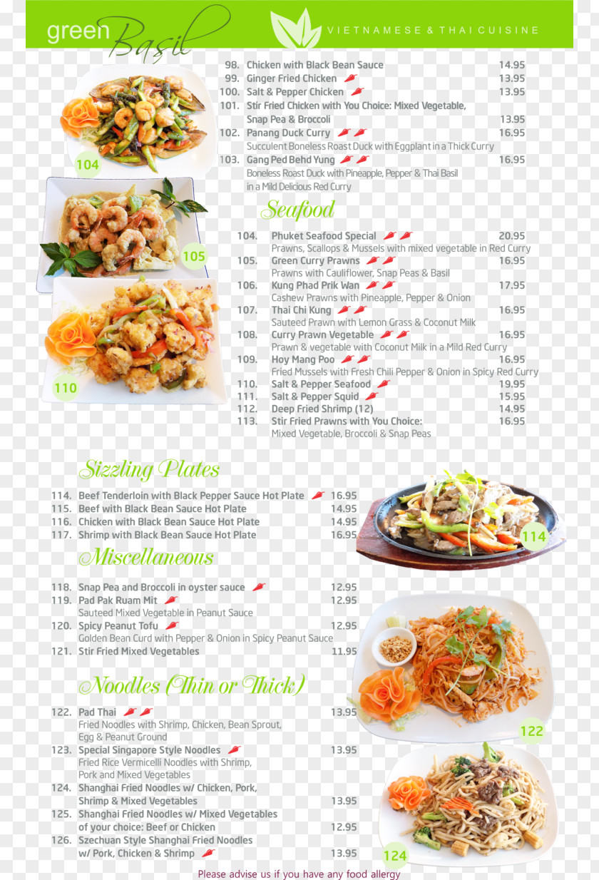 Menu Dish Recipe Cuisine Green Basil PNG