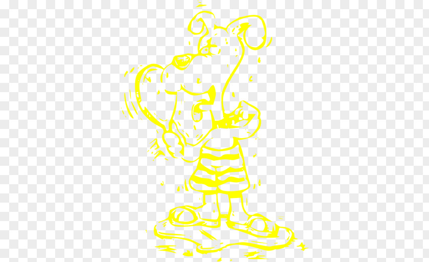 Yellow Puppy Line Art Clip PNG