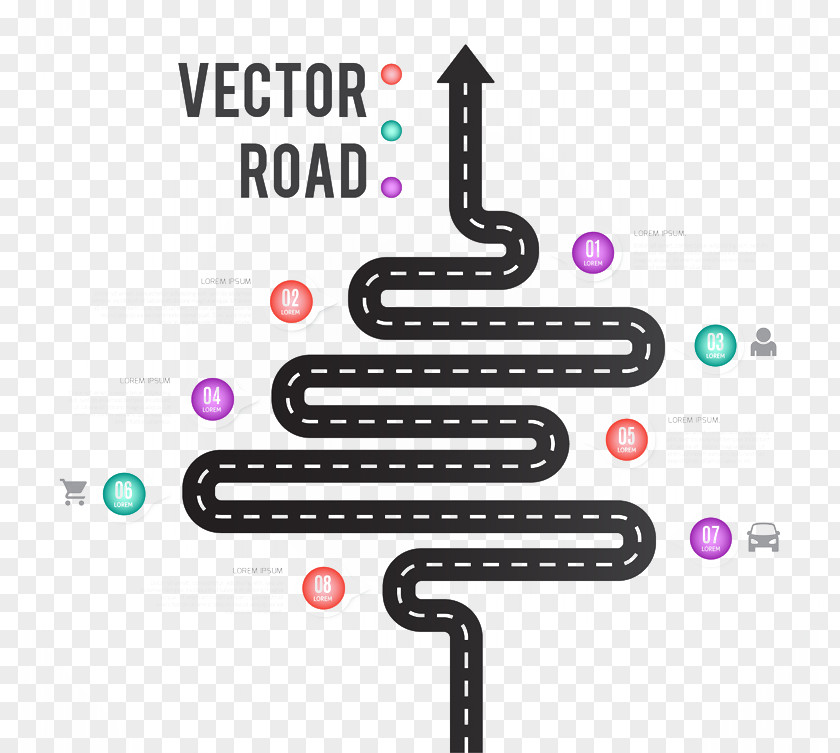 Business Information Map Infographic Road Vector PNG