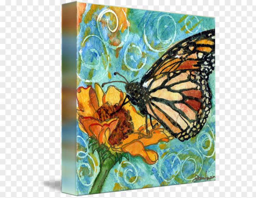 Butterfly Monarch Fine Art Painting PNG