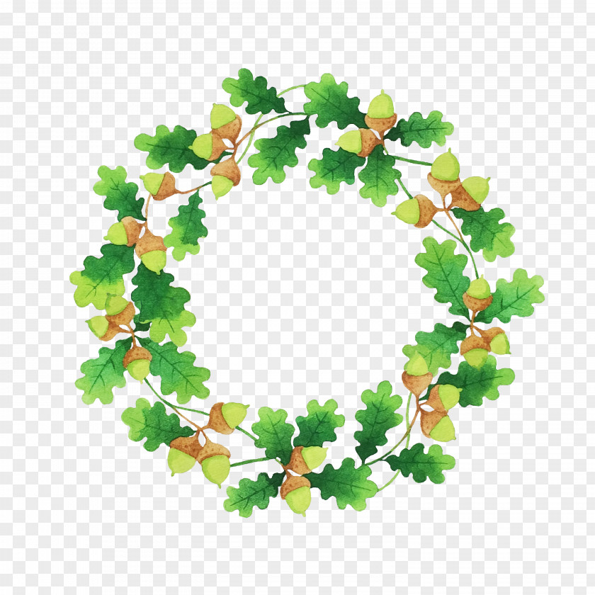 Green Leaves Ring Adobe Illustrator PNG