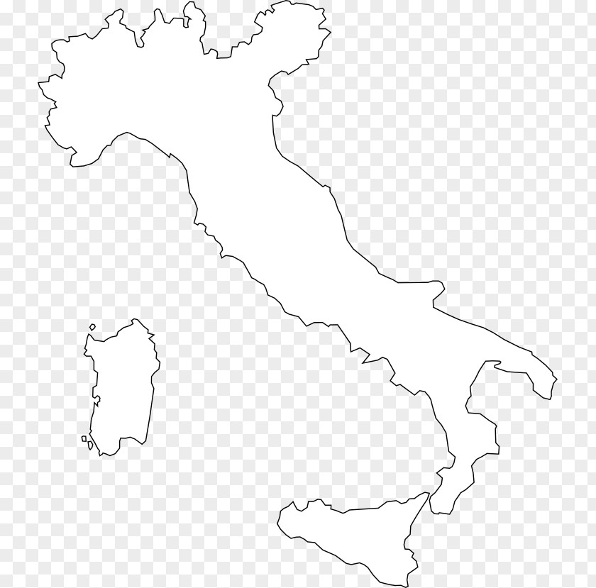 Italy Camerino Central Black And White Image Map PNG