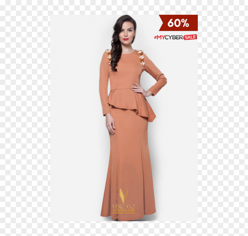Baju Raya Kurung Cocktail Dress VERCATO Designer Muslimah Wear Embellishment PNG