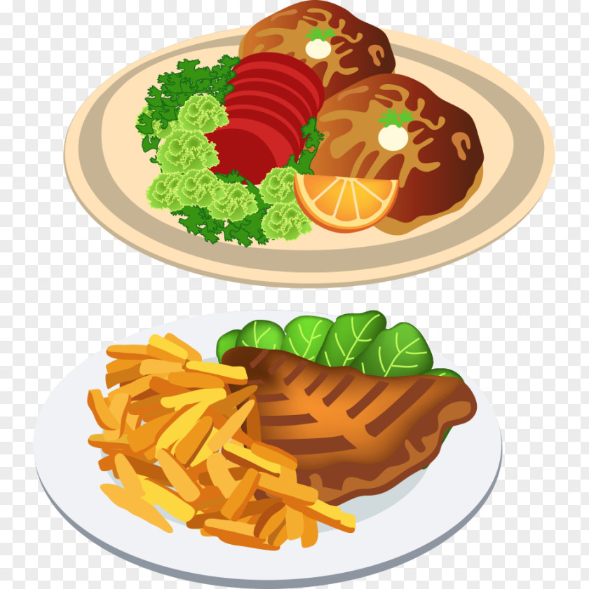 Delicious Chicken Fast Food Dinner Clip Art PNG